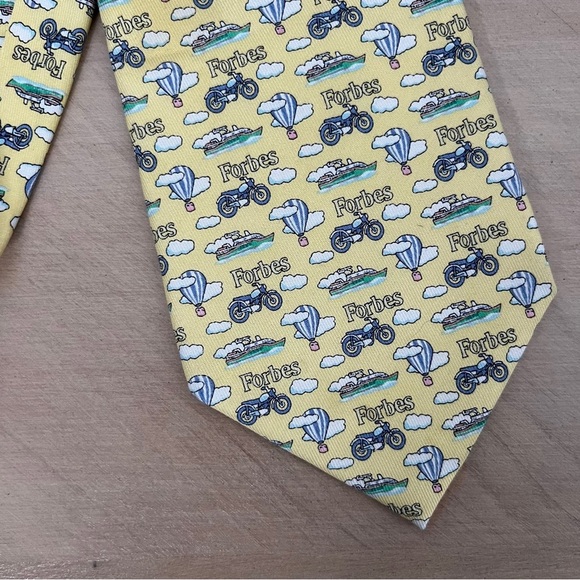 Vineyard Vines Custom Collection Forbes 100% Silk Tie Motorcycle Hot Air Balloon - Picture 6 of 6